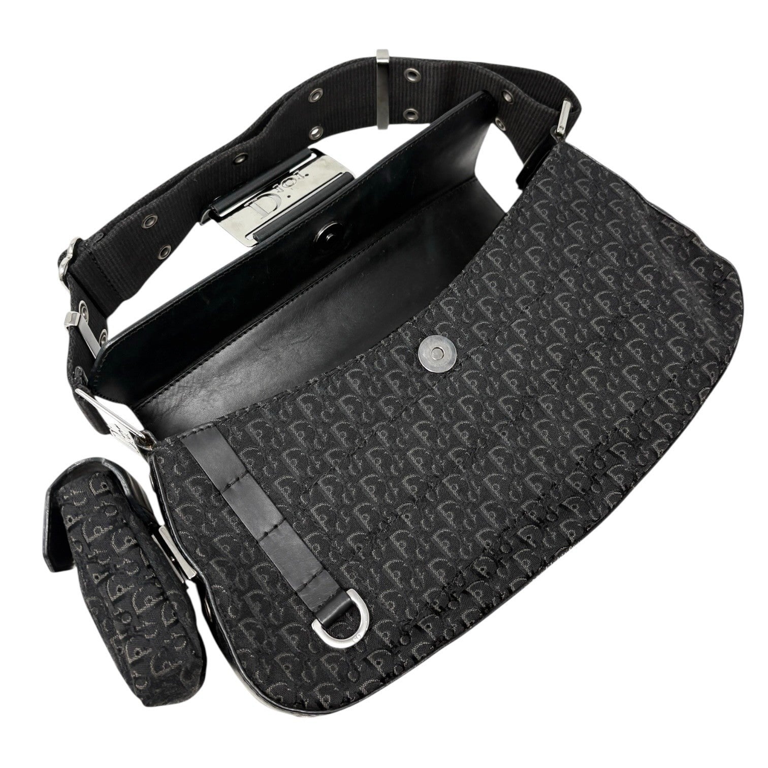 Christian Dior Vintage 2002 Trotter Street Chic Columbus Shoulder Bag Black