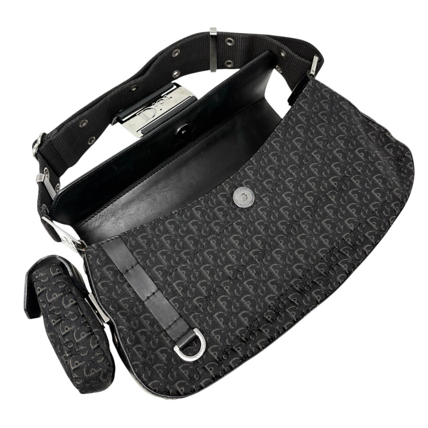 Christian Dior Vintage 2002 Trotter Street Chic Columbus Shoulder Bag Black