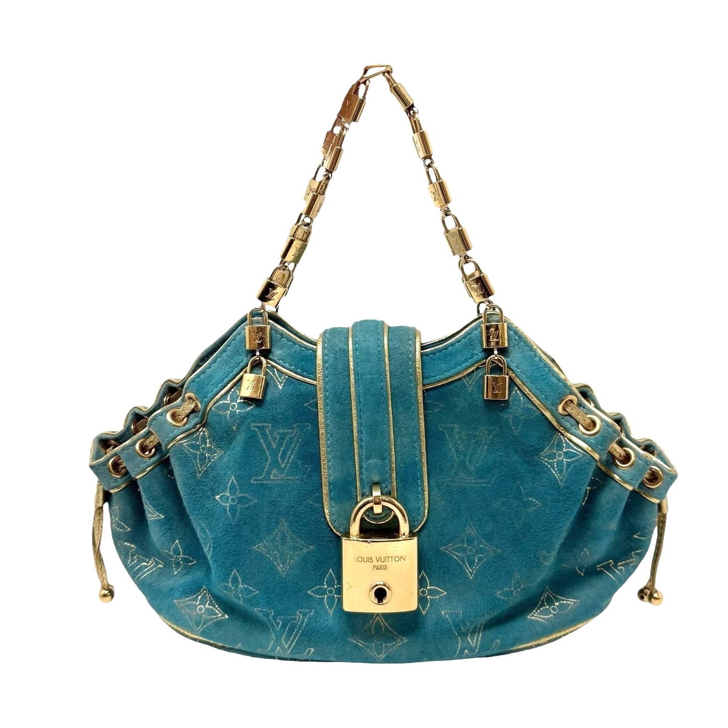 LOUIS VUITTON Vintage Monogram Extraordinary Theda PM Bag Turquoise 902025