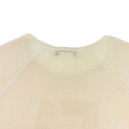 Christian Dior Vintage 2005 Knit T-shirt Top #38 Yellow Cream Wool 902813