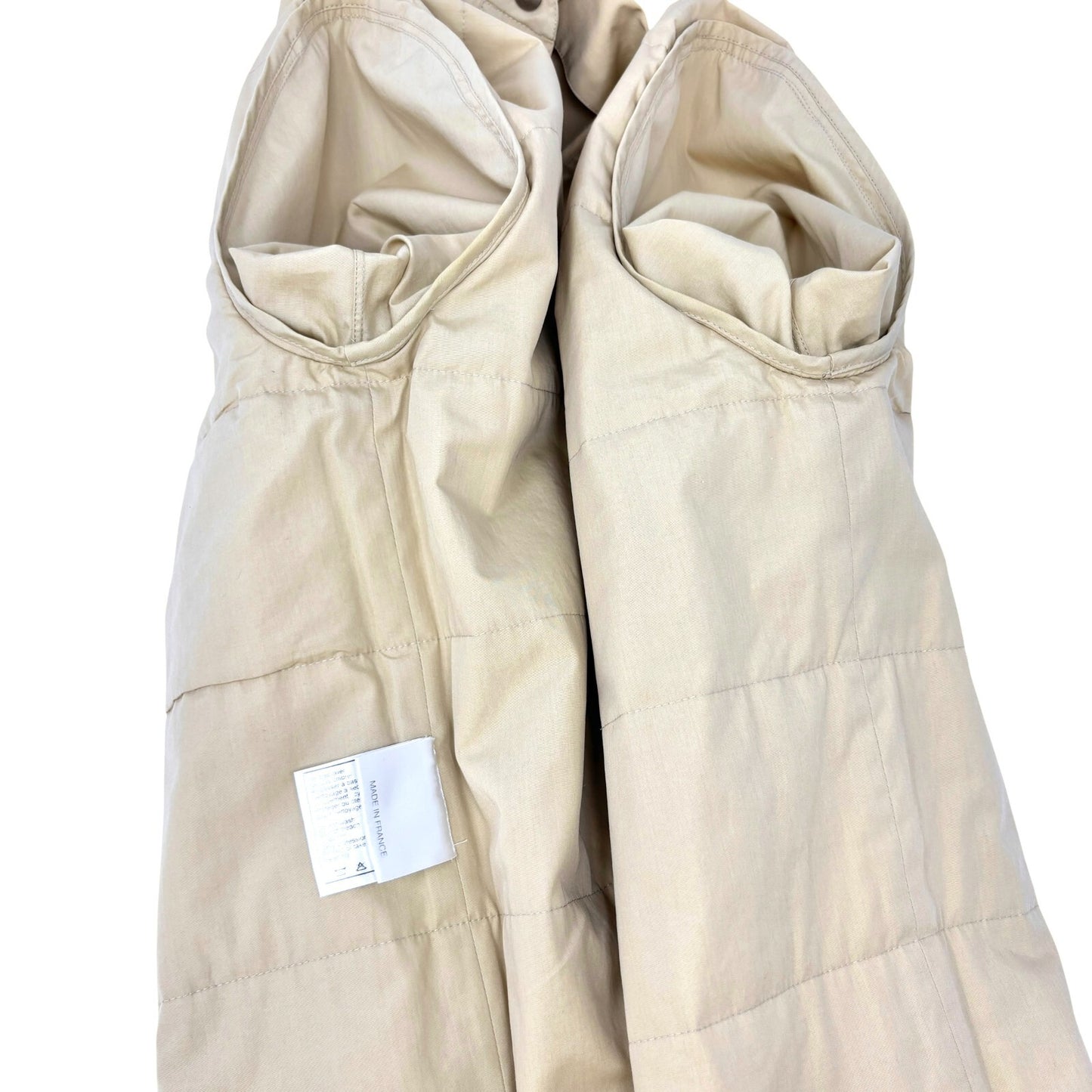 CHANEL Vintage Logo Button Shirt Blouse Long Sleeve Top Cream Cotton Quilting