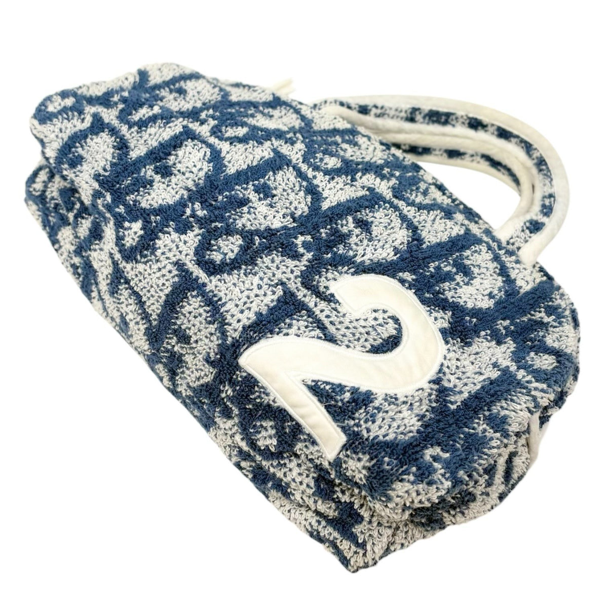 Christian Dior Vintage Trotter Monogram Terry Cloth Mini Bag Blue 902337