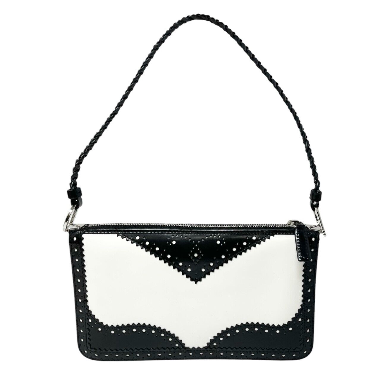 Christian Dior Vintage Trotter Monogram Logo D'trick Shoulder Bag Black Leather