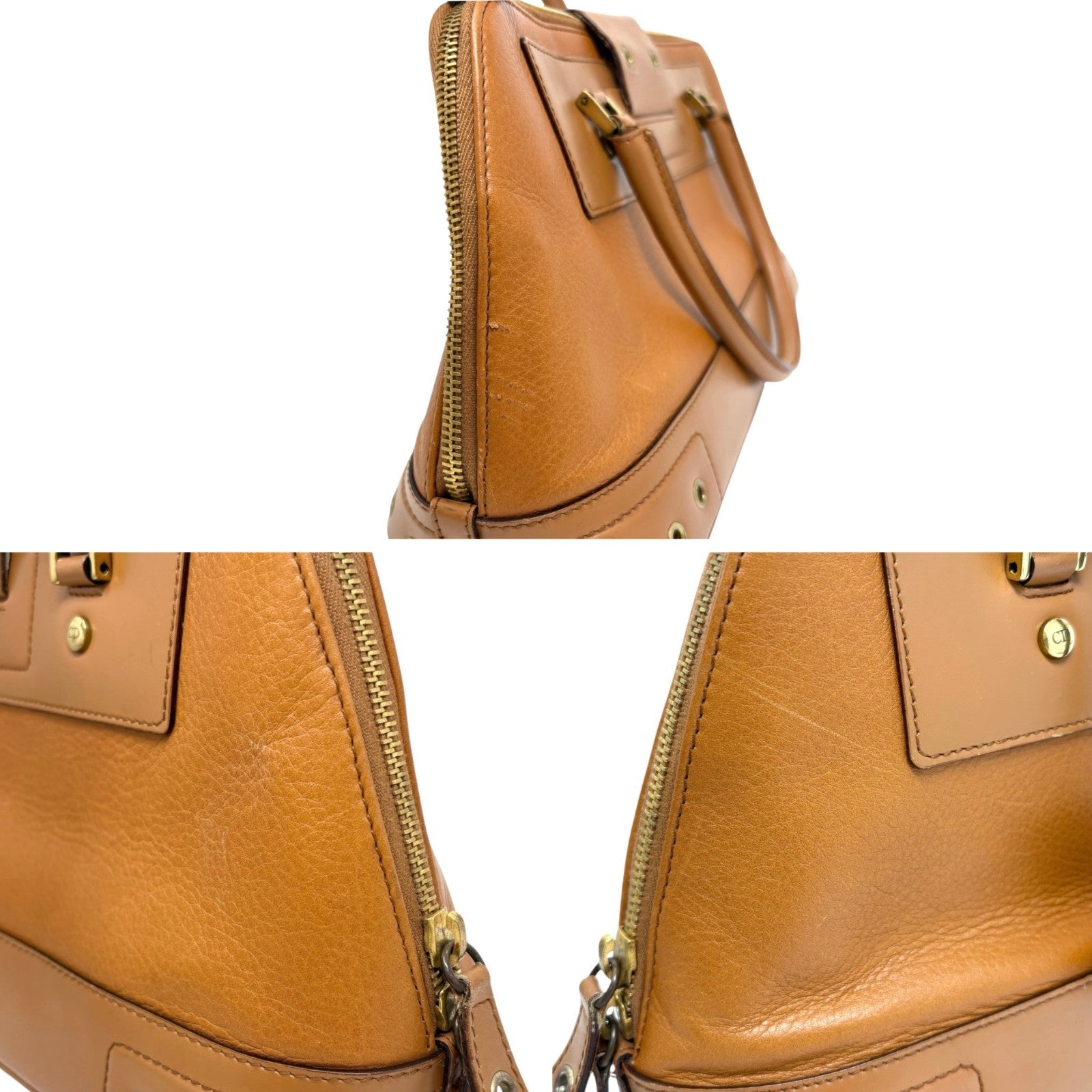 Christian Dior Vintage 2002 Logo Street Chic Uptown Tote Bag Brown Leather