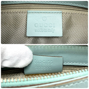 GUCCI Vintage Micro GG Monogram Logo Mini Shoulder Bag Mint Blue Leather Rank AB