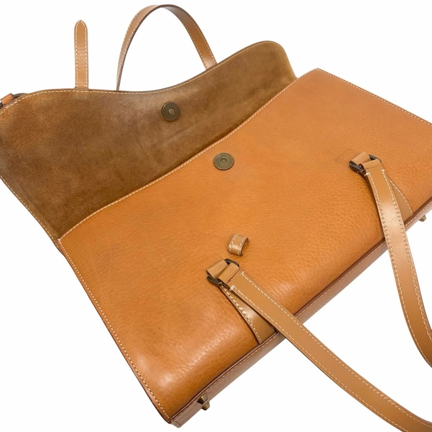 Christian Dior Vintage 2003 Saddle Shoulder Bag D Charm Brown Leather 902447