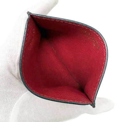 PRADA Vintage Triangle Logo Heart Wallet Card Holder Black Red Leather 902286