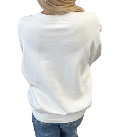 Yves Saint Laurent Vintage Love Star Embroidered Sweatshirt #M White 901936