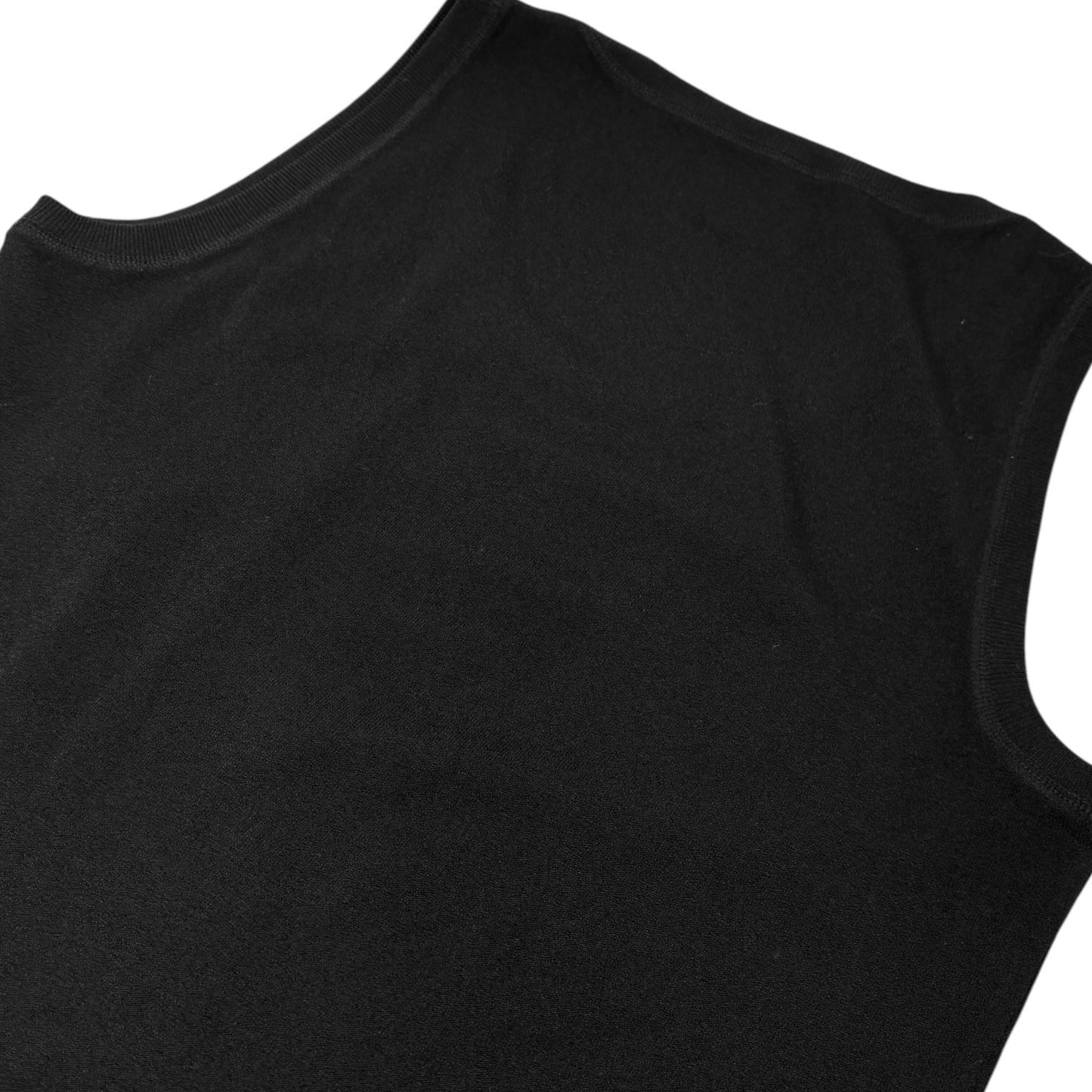 CHANEL Vintage 04C CC Logo Embroidered Knit Tank Top #42 Black 901993