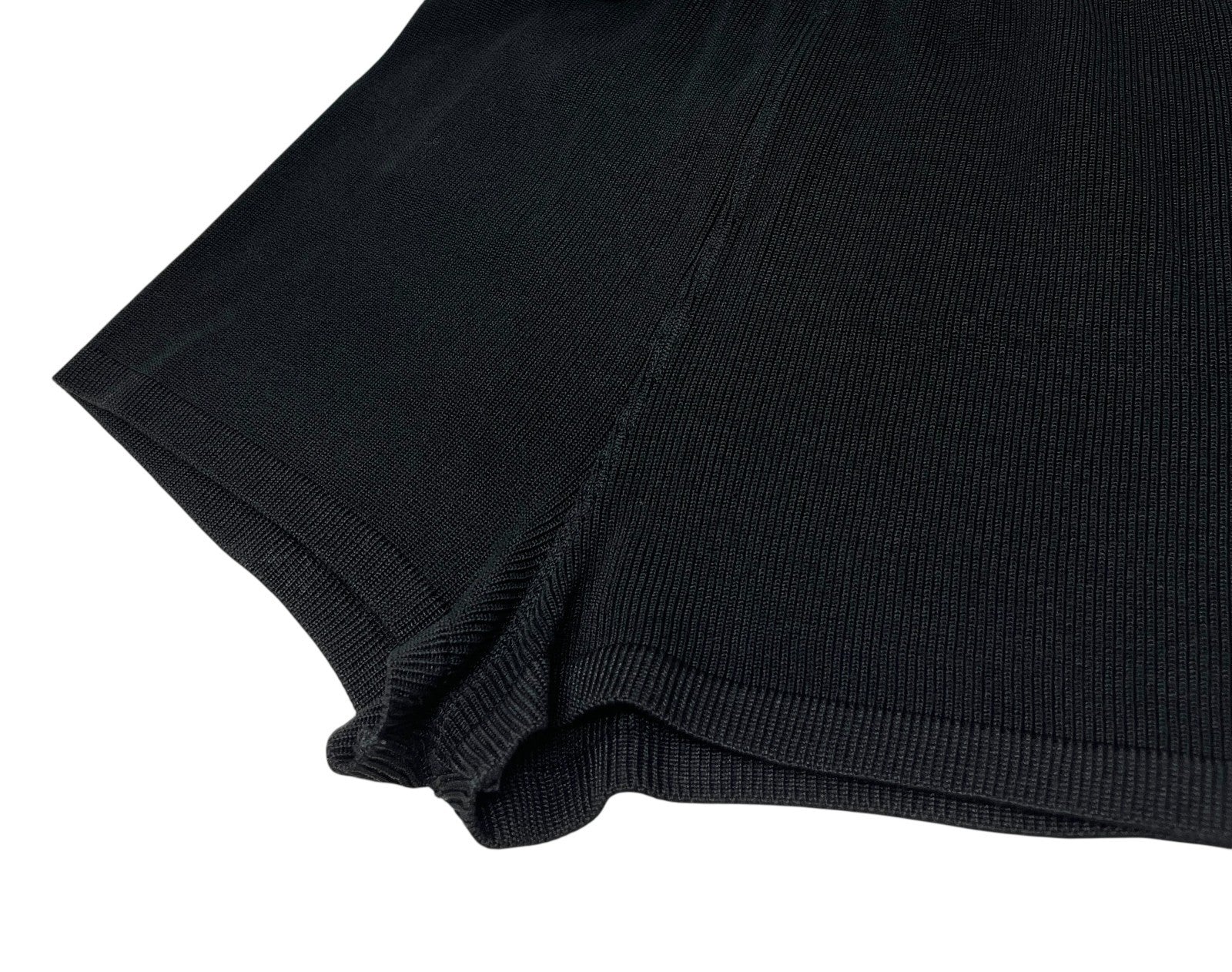 CHANEL Vintage 96P CC Sleeveless Top Shorts Set #42 Knit Black Rayon Cotton
