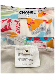 CHANEL Vintage CC Mark Swimsuit Bodysuit One Piece #38 Nylon Multicolor RankAB