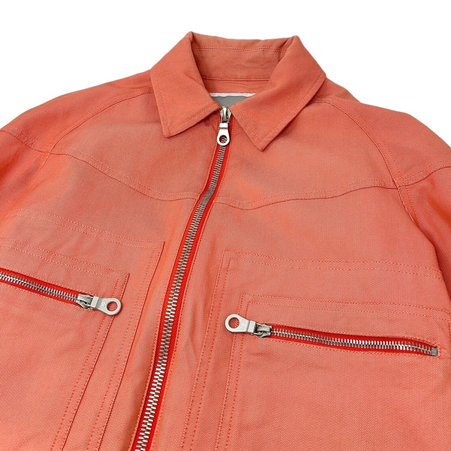 CHANEL Sport 02S Vintage Coco Mark Zipped Jacket #38 Orange Cotton RankAB+