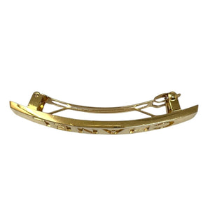 CHANEL Vintage 97A CC Mark Logo Gold Medium Barrette Hair Accessory Metal