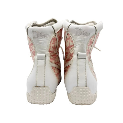 Christian Dior Vintage Trotter Monogram High-top Sneakers #37 Pink White 902257