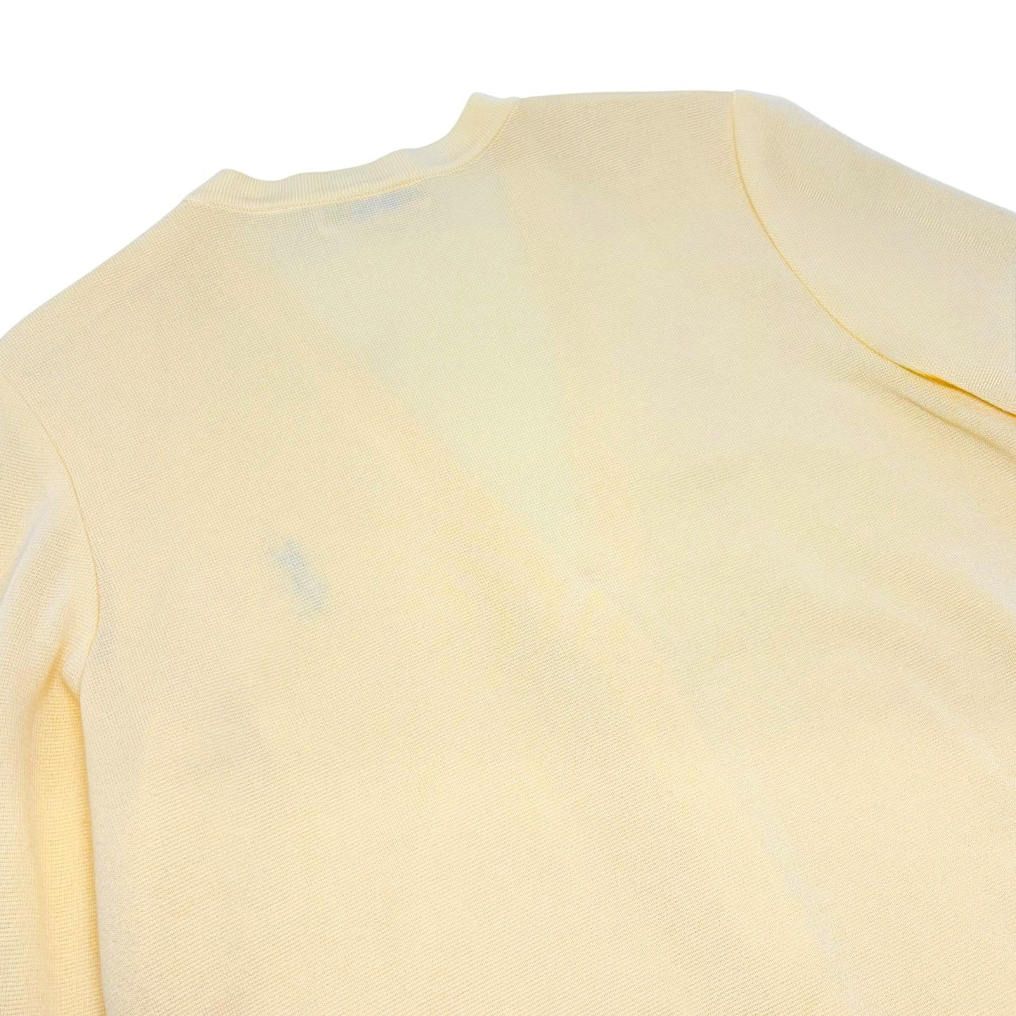 Yves Saint Laurent Vintage YSL Logo Cardigan Sweater Top #M Cream Gold 902402