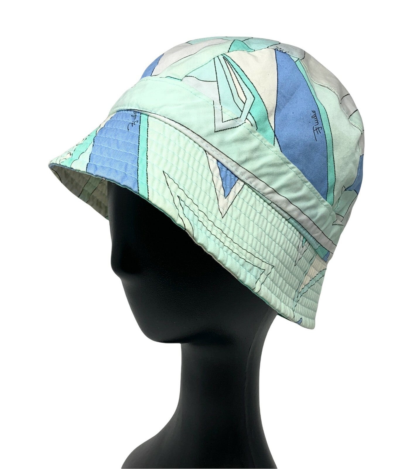 EMILIO PUCCI Logo Bucket Hat Accessory Green Blue Multicolor RankAB