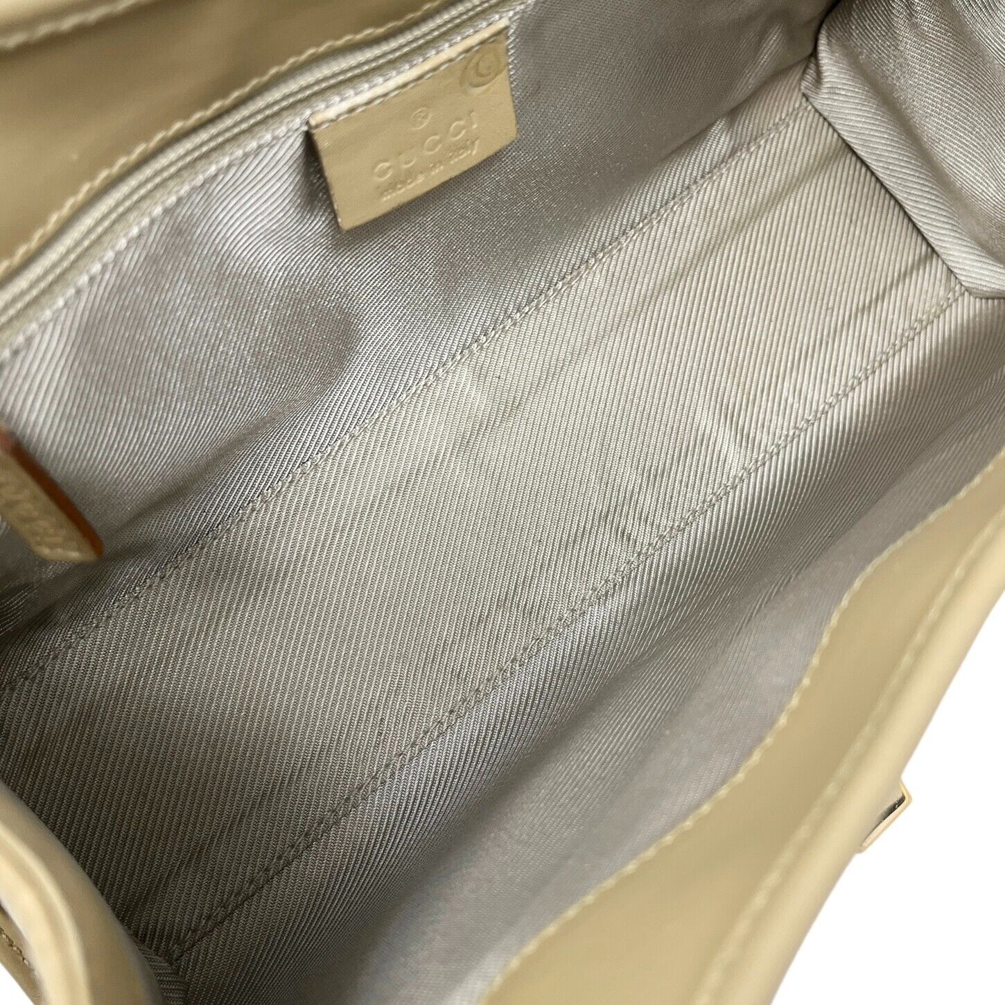 GUCCI Vintage Micro GG Monogram Jackie Mini Bag Beige Gold Leather Rank AB