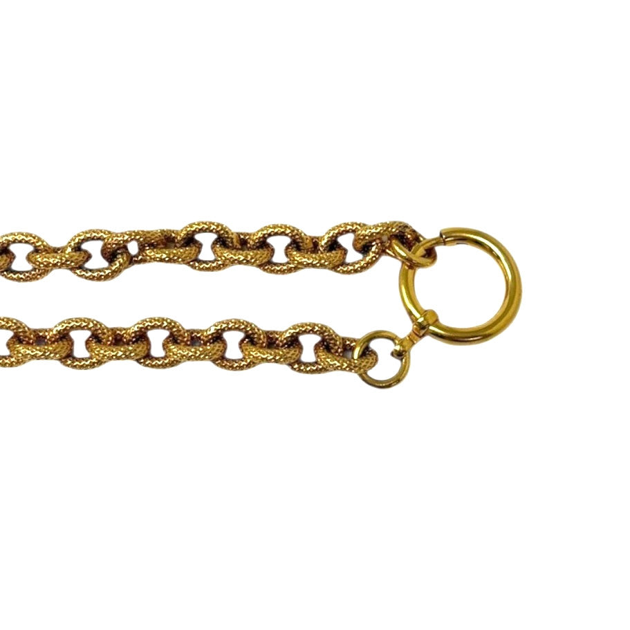 CHANEL Vintage 93A CC Logo Pendant Necklace Chain Gold Black Metal Accessory