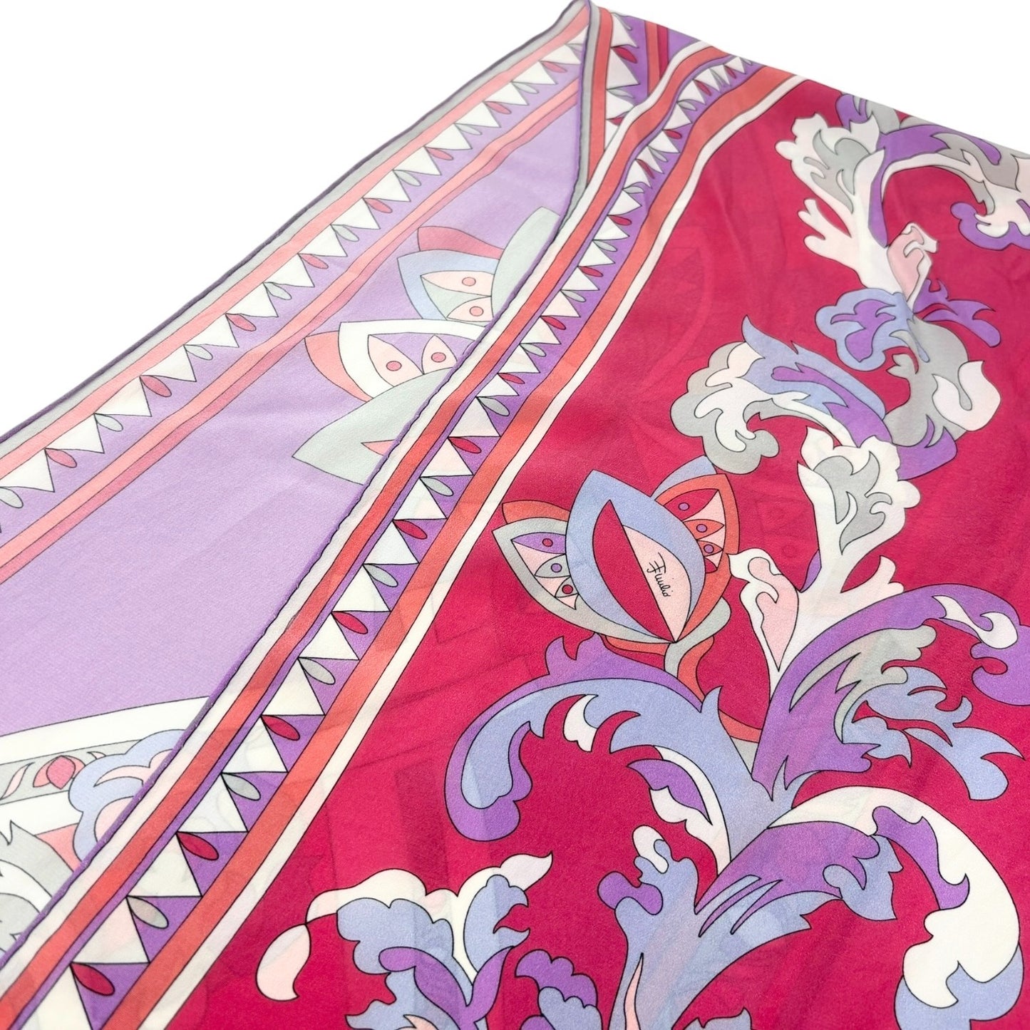 EMILIO PUCCI Vintage Logo Multicolor Scarf Shawl Wrap Silk Accessory 901923