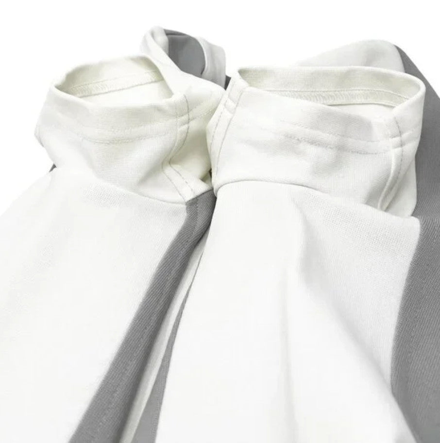 CHANEL Sport Vintage 01P CC Rompers One Piece #34 Zip Gray White Nylon