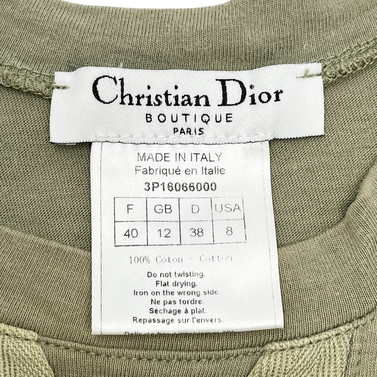 Christian Dior Vintage 2003 Lace Up Dress One-piece #40 Pocket Khaki Cotton