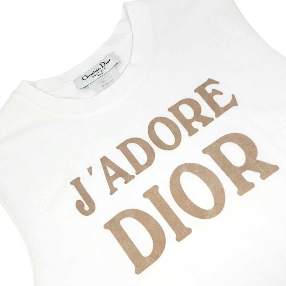 Christian Dior Vintage 2002 J'ADORE Tank Top #44 White Light Brown 902304