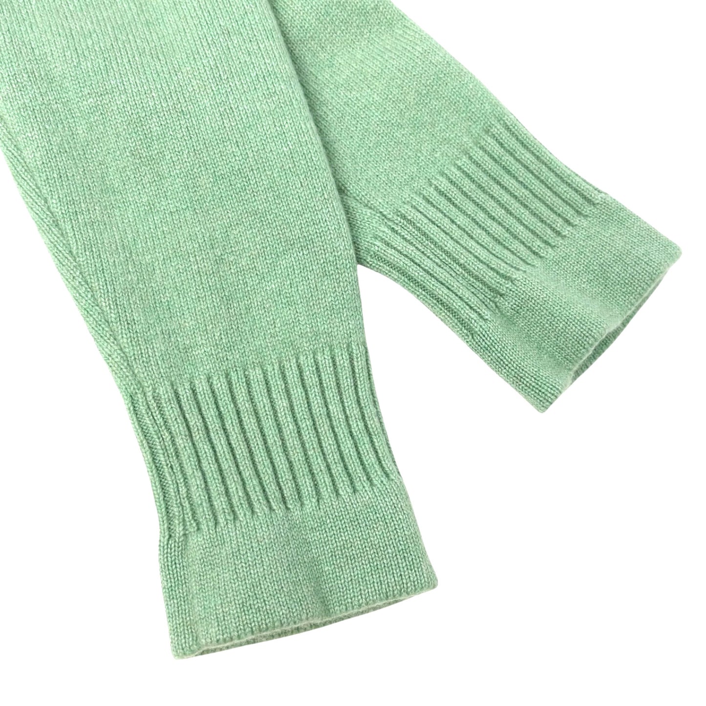 CHANEL Vintage P52425 CC Turnlock Logo Knit Cardigan Dress #38 Cashmere Green