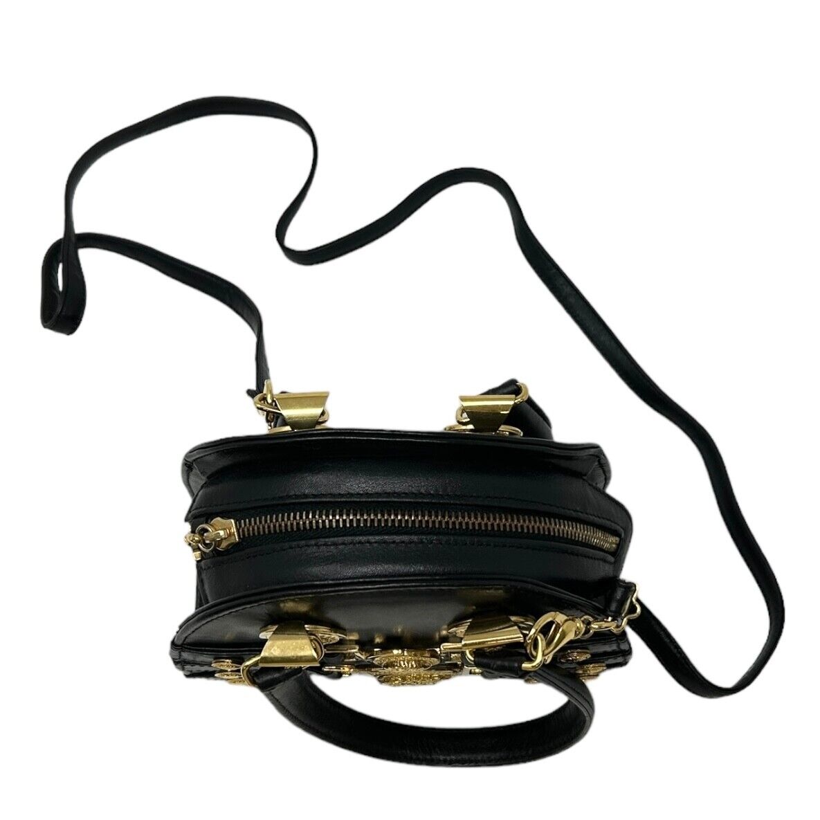 GIANNI VERSACE Vintage Medusa Logo 2way Mini Bag Shoulder Bag Leather RankAB