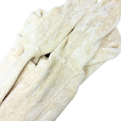 CHANEL Vintage 95A CC Logo Button Velour Cardigan Jacket #42 Cream 902020