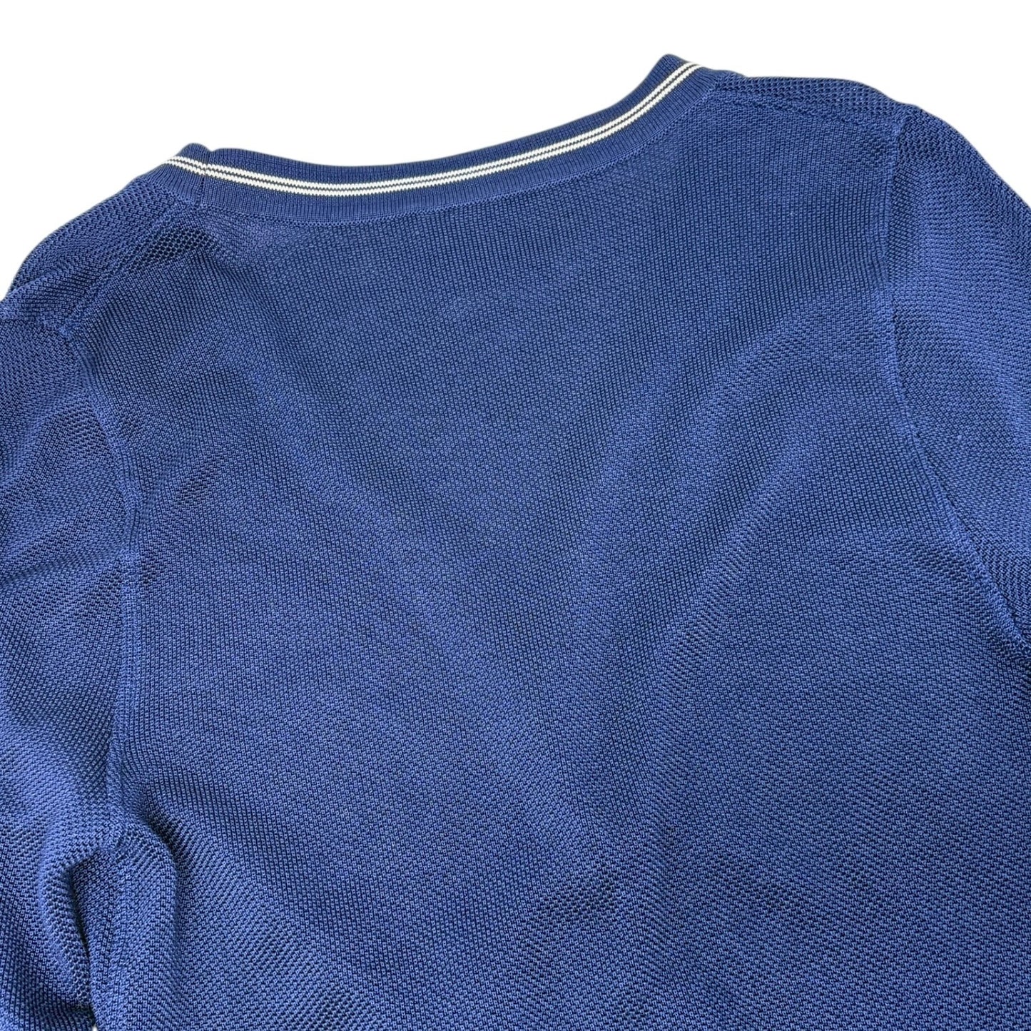 CHANEL Sport Vintage 06P CC Tennis Cardigan Knit Top #34 Blue Cotton Snap Button