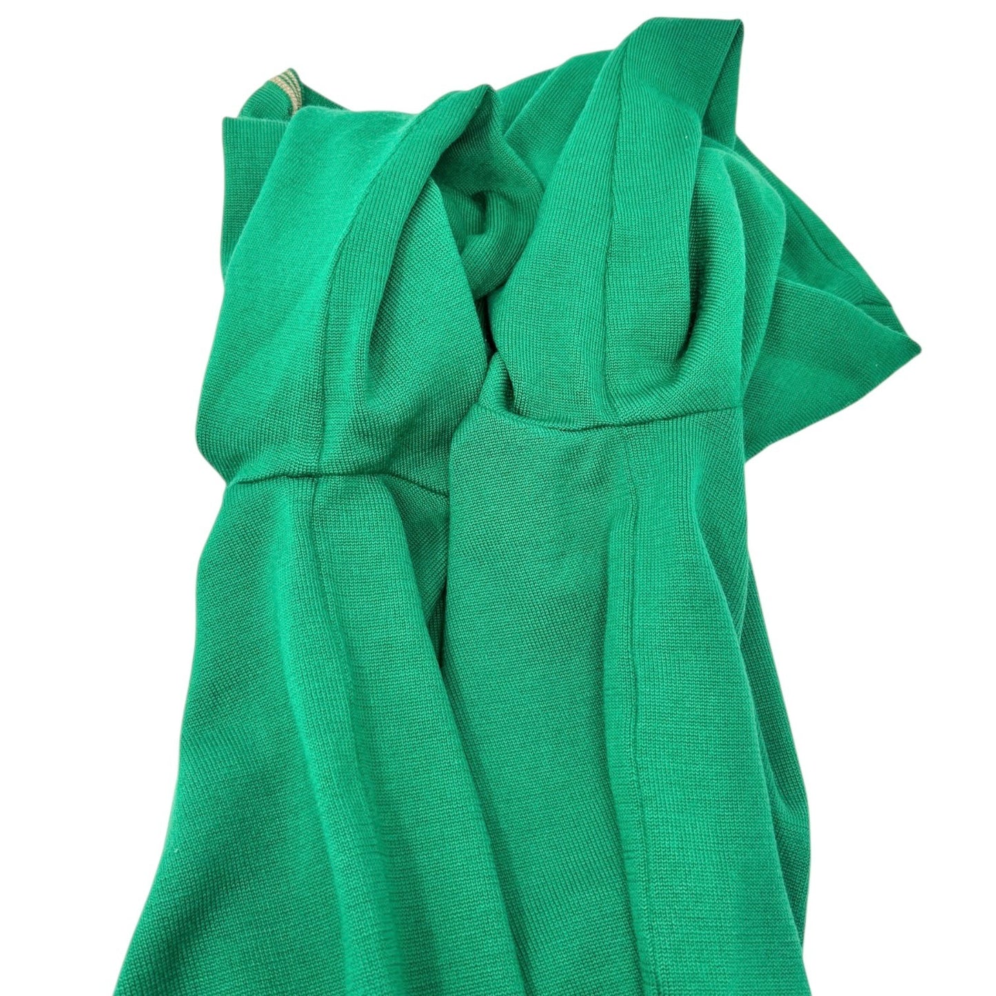 Yves Saint Laurent Vintage YSL Logo Knit Sweater Top #L Pullover Green Gold