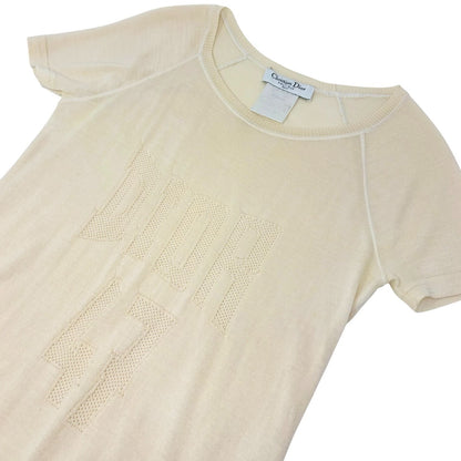 Christian Dior Vintage 2005 Knit T-shirt Top #38 Yellow Cream Wool 902813