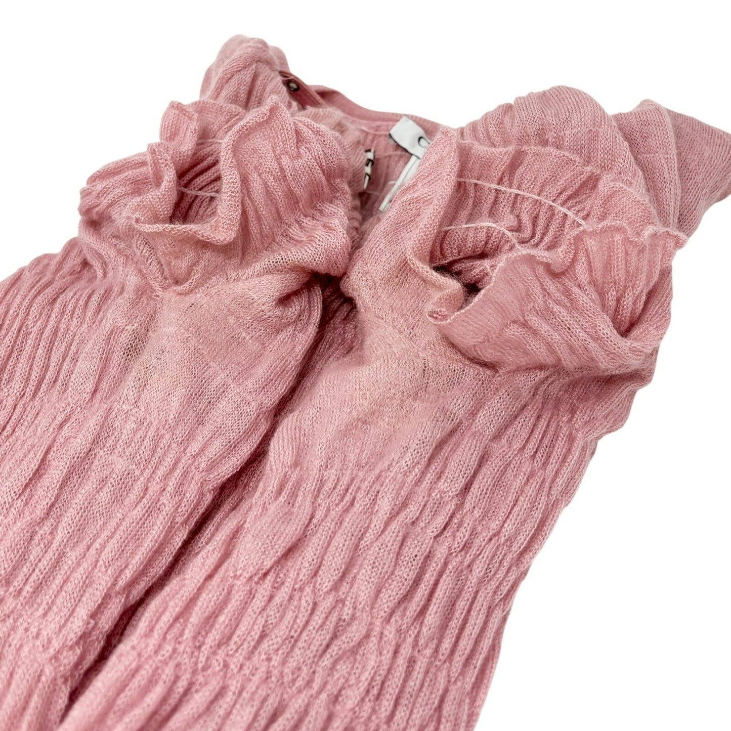 Christian Dior Vintage 2003 Bondage Summer Knit Top #36 Pink Silver Cashmere
