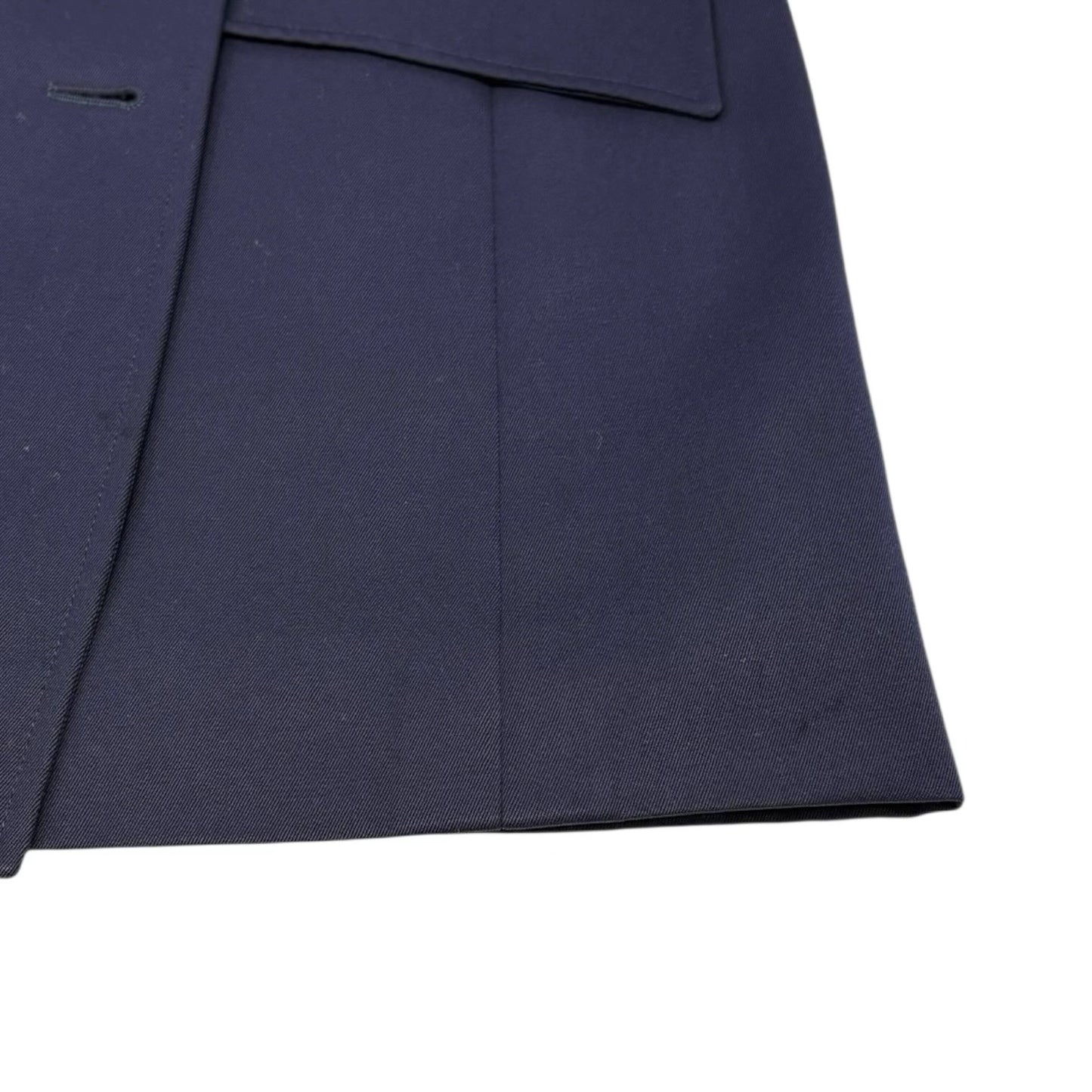 CHANEL Vintage 97P CC Logo Button Blazer Jacket #42 Dark Blue Gold Wool Pocket