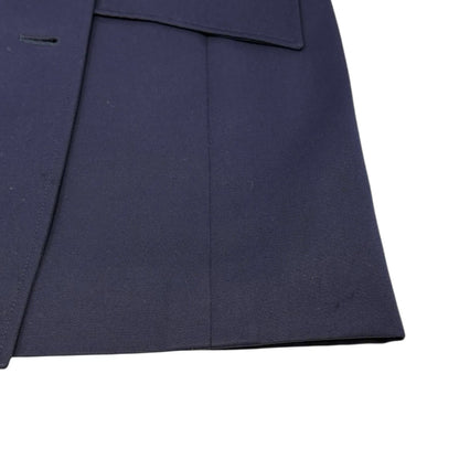 CHANEL Vintage 97P CC Logo Button Blazer Jacket #42 Dark Blue Gold Wool Pocket