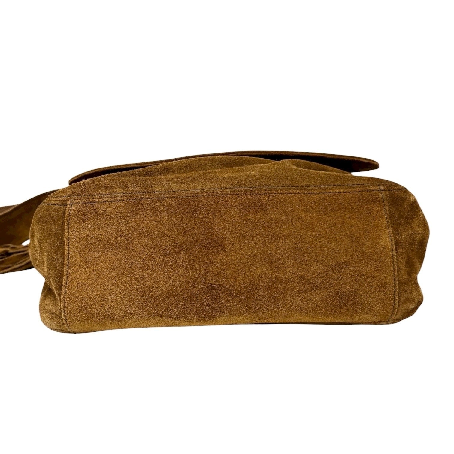 CHANEL Vintage CC Mark Logo Crossbody Shoulder Bag 2way Bag Fringe Brown Suede