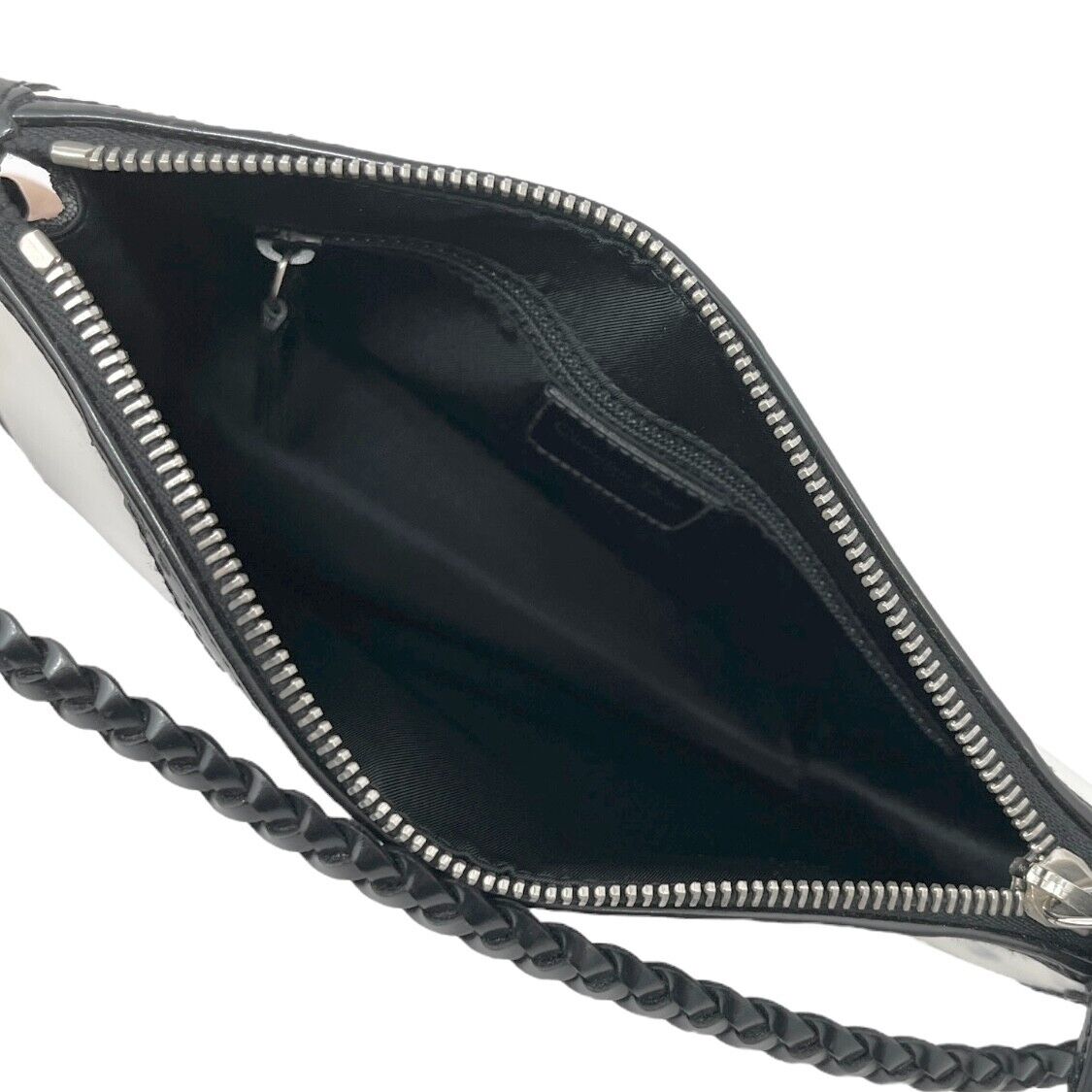 Christian Dior Vintage Trotter Monogram Logo D'trick Shoulder Bag Black Leather