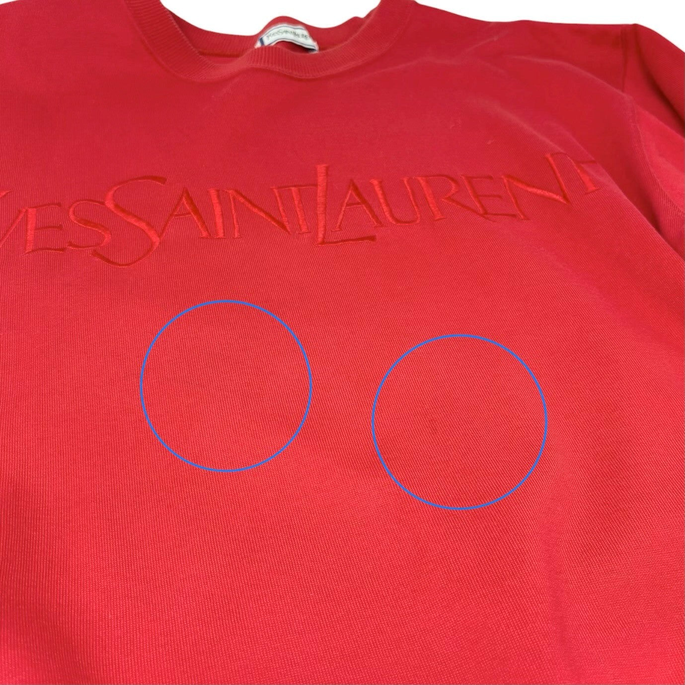 Yves Saint Laurent Vintage Logo Short Sleeve Sweatshirt Top Red 902215