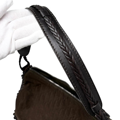Christian Dior Vintage Trotter Monogram Ethnic Shoulder Bag Heart Brown 902469