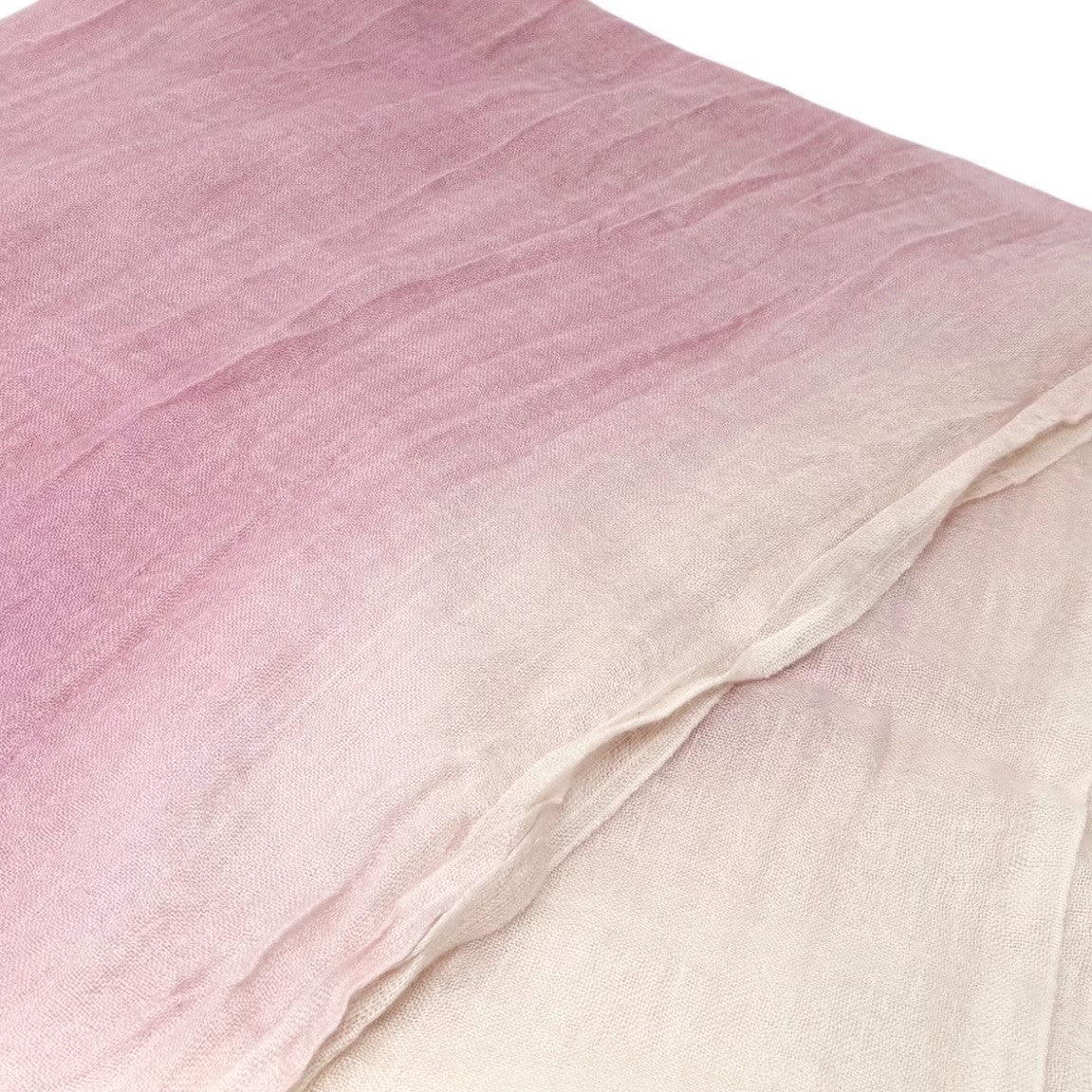 CHANEL Vintage CC Logo Cashmere Scarf Shawl Wrap Gradation Pink Cream