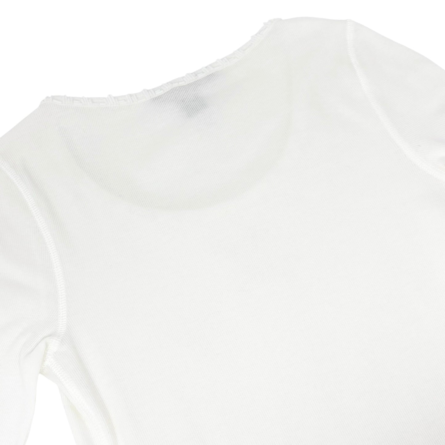 LOUIS VUITTON Vintage Beads Logo Knit Long Sleeve Top T-shirt #XS White 901954