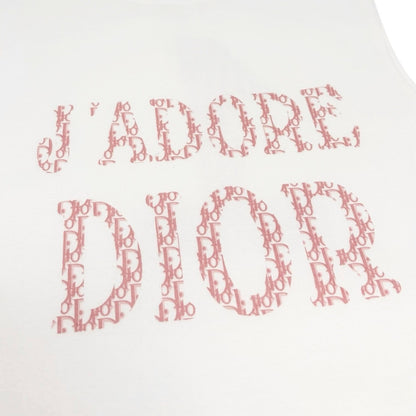Christian Dior Vintage 2004 J'ADORE Logo Trotter Tank Top #38 White Pink 902365