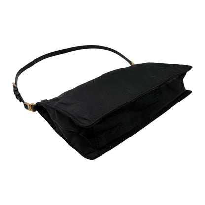 PRADA Vintage Triangle Logo Tessuto Nylon Mini Shoulder Bag Black Good 902380