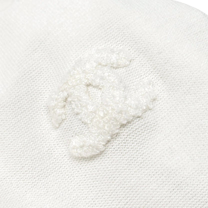 CHANEL Vintage P46188 CC Logo Zipped Hoodie Jacket Top #36 White Silver Cotton