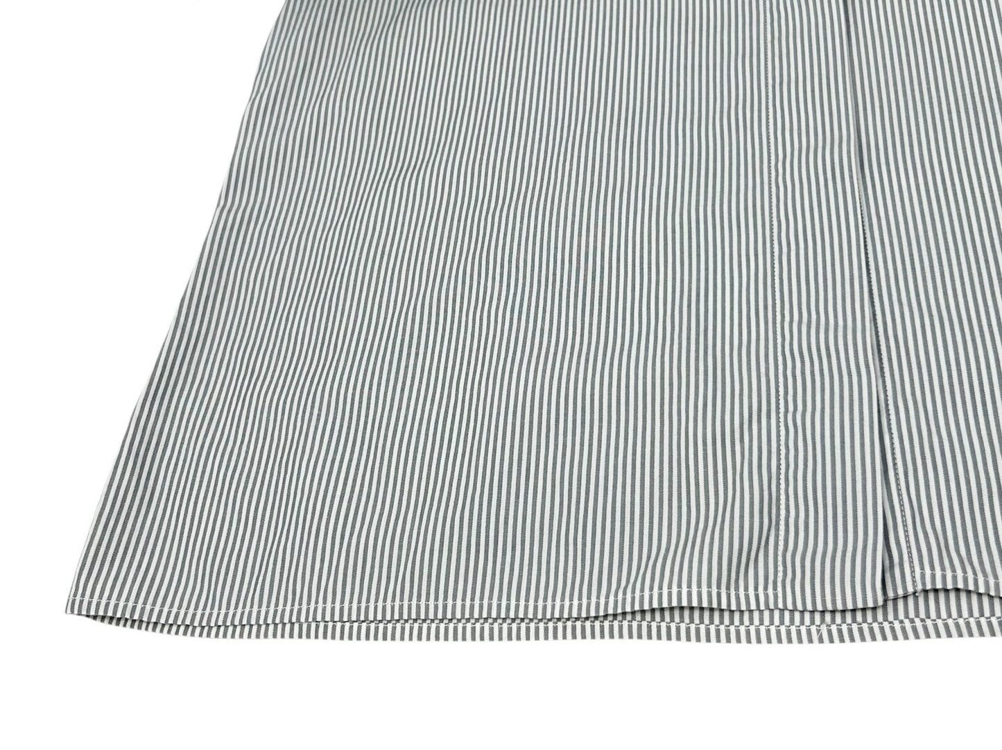 CHANEL Vintage 99P CC Logo Short Sleeve Shirt #40 Stripe Blouse Top Gray Pocket