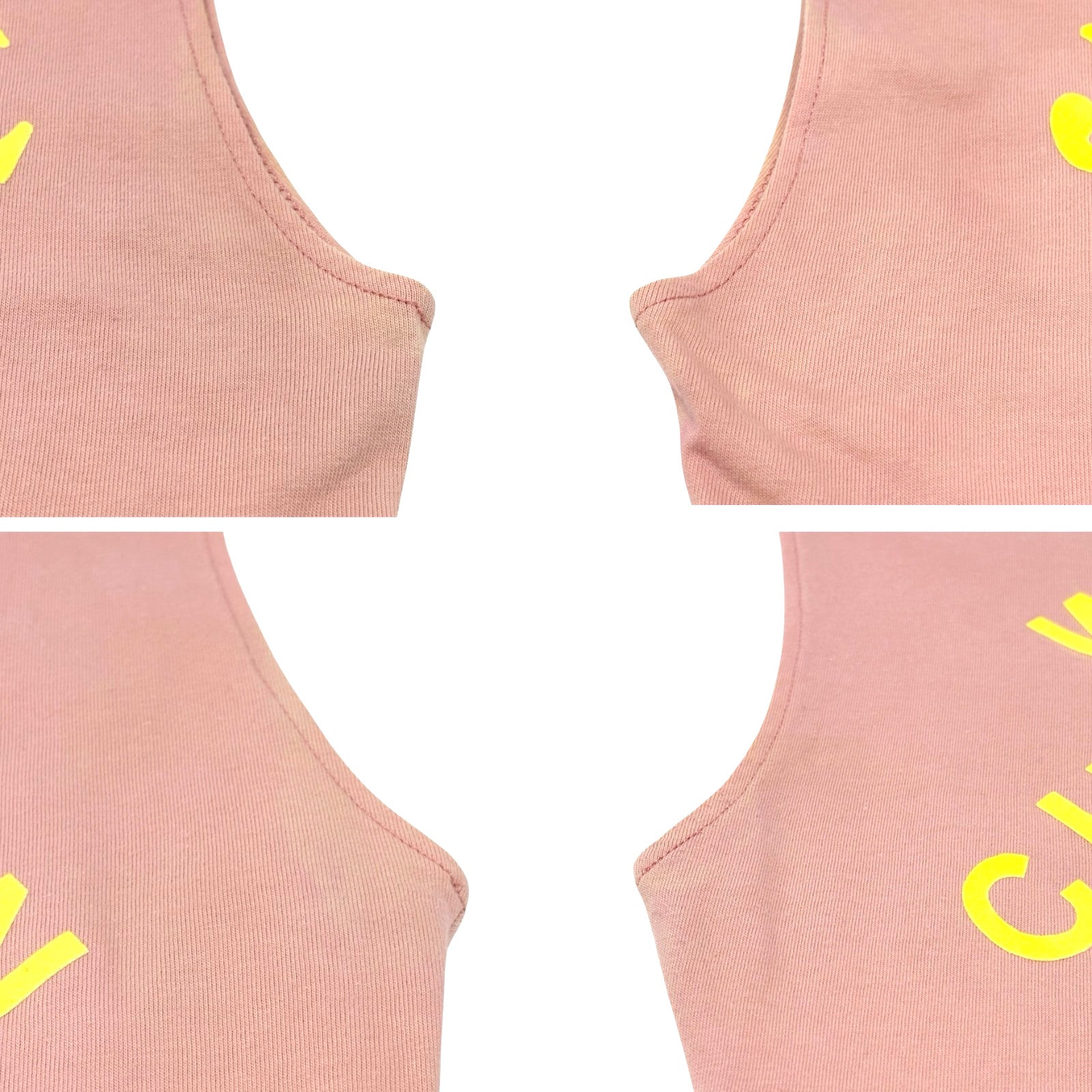 Christian Dior Vintage 2002 J'ADORE Logo Tank Top #36 Pink Yellow Cotton