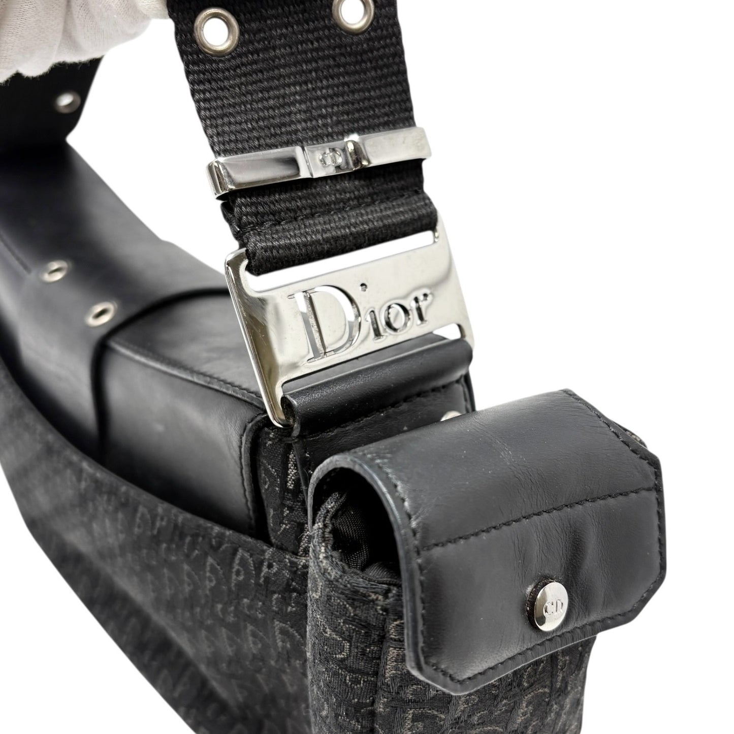 Christian Dior Vintage 2002 Trotter Street Chic Columbus Shoulder Bag Black