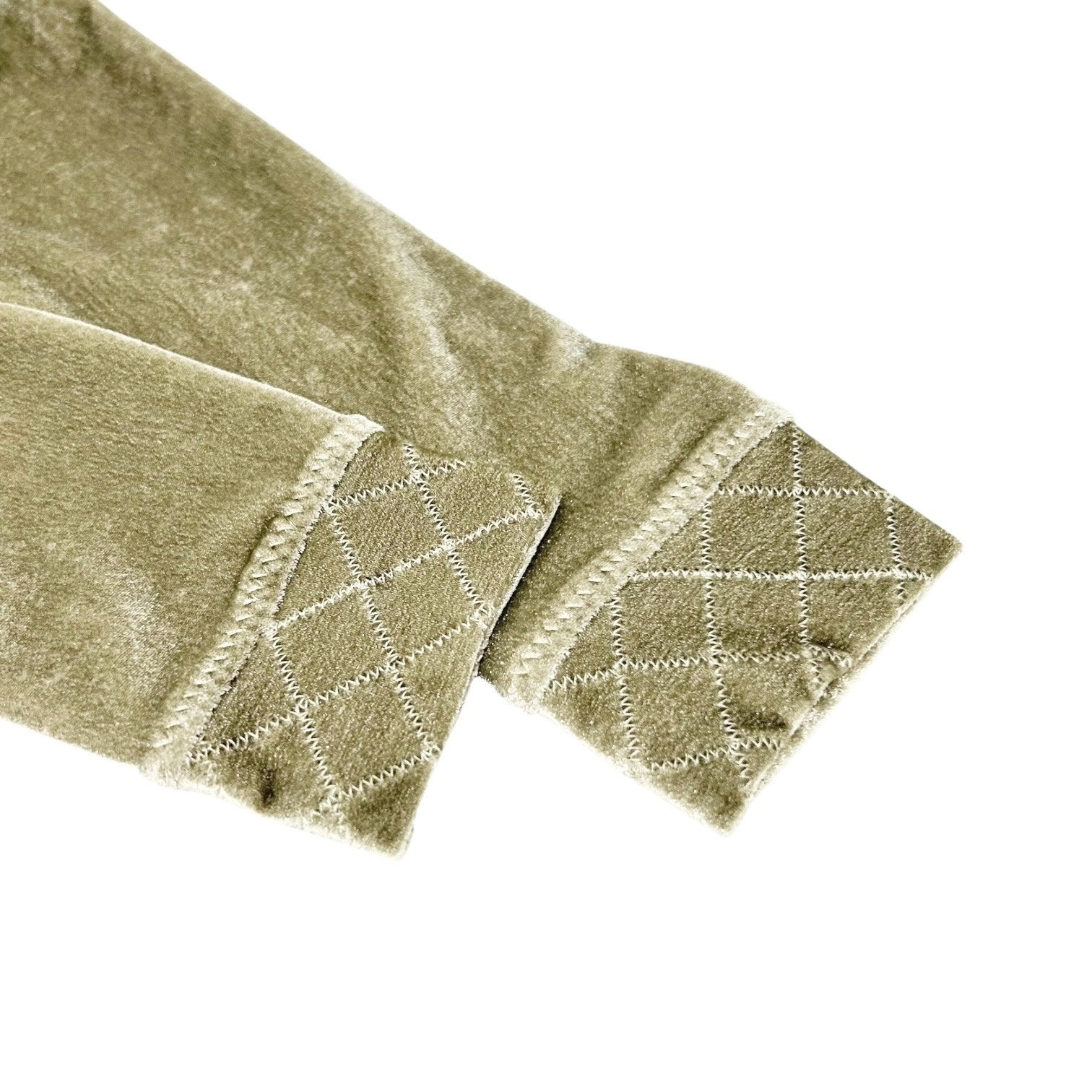 CHANEL Vintage 05C Hoodie Parka Jacket Cropped Zip Velvet #36 Khaki Nylon Zip