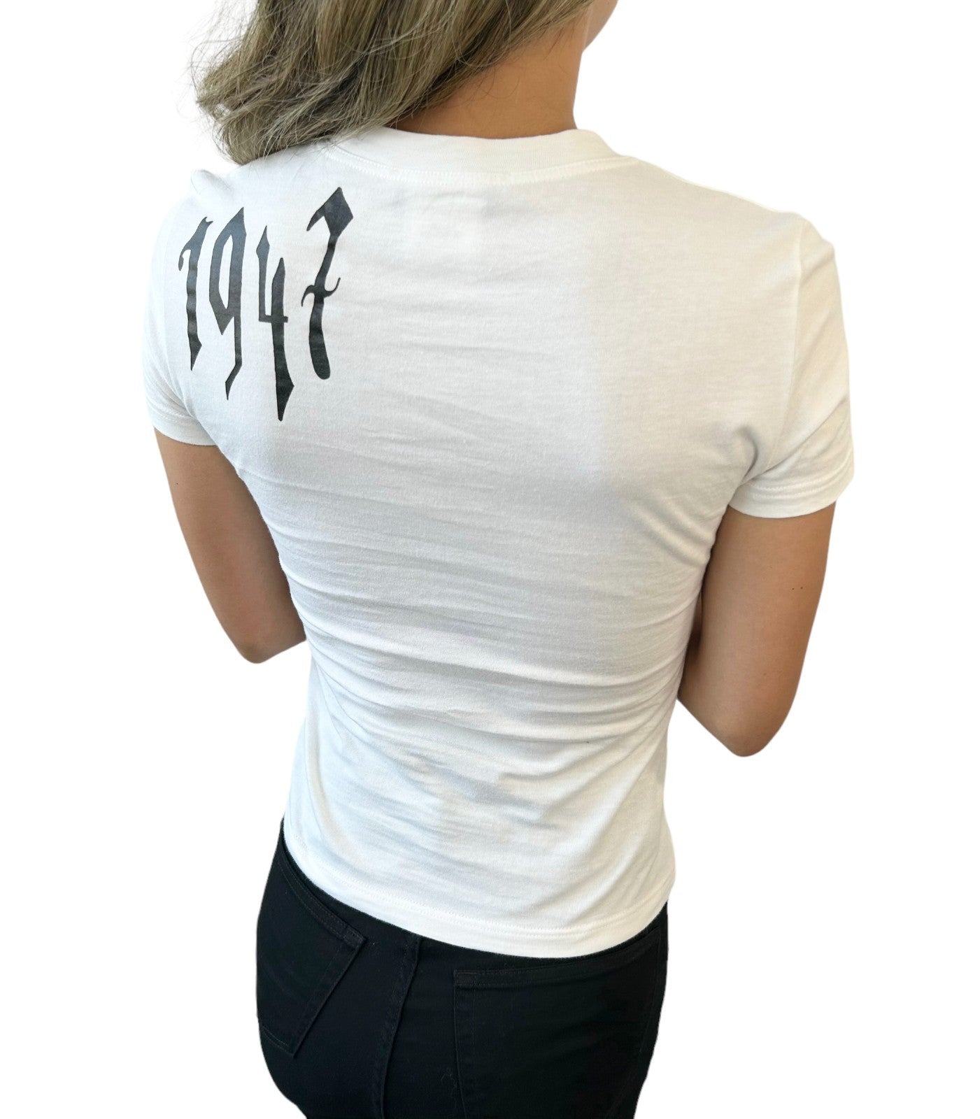 Christian Dior Vintage 2002 Logo T-shirt Top #38 Calligraphy Gothic White Black