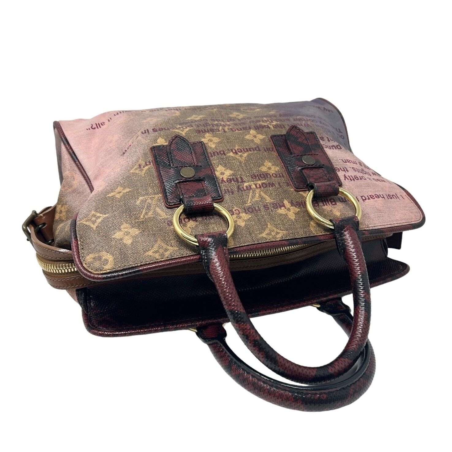 LOUIS VUITTON Vintage LV Logo Monogram Jokes Graduate Tote Bag Brown PVC RankAB